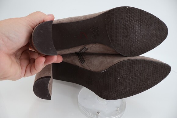 Stuart Weitzman Ankle Boots Women's Size 10 Beige Suede Stretchy Booties - Picture 9 of 12